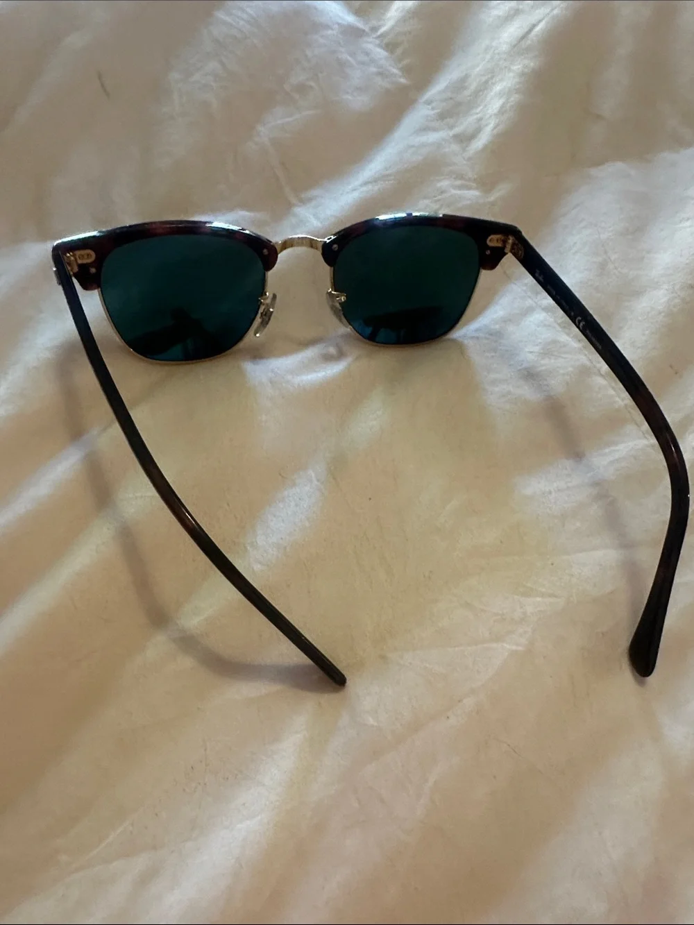 Ray-Ban Clubmaster Sunglasses - Tortoise Frame with Dark Green Lenses
